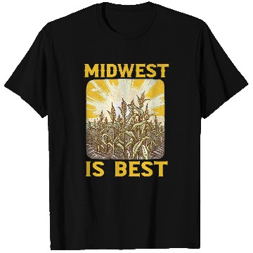 Discover Farmer Midwest Is bests Retro Cornfield Midwestern Farm Corn T-Shirts