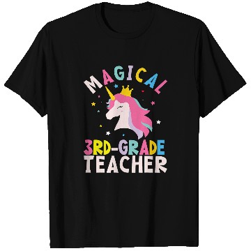 Discover Unicorn Pet Back To School 3rd Grade Teacher T-Shirts