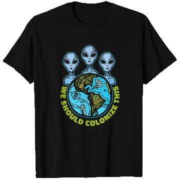 Discover Aliens UFO Space Aliens Solar System Galaxy Planets Space Colonization T-Shirts