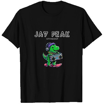 Discover Dinosaur Pet Jay Peak Vermont Cute Snowboard TRex T-Shirts