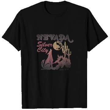 Discover Coyote Mammal Trendy Nevada Silver City Coyote Moon T-Shirts