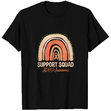Discover ADHD Ribbon Support Squad ADHD Awareness Rainbow T-Shirts