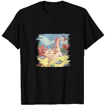 Discover Axolotls Pet Salamander Mud Puppy Axolotlss Mexican Walking Fish T-Shirts