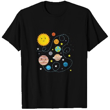 Discover Solar System Space Planets Astronaut Science Distressed T-Shirts