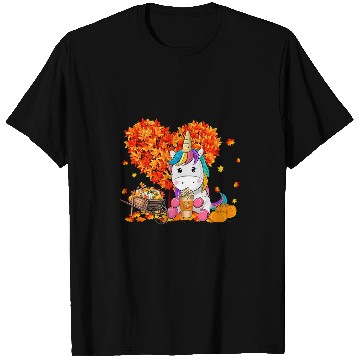 Discover Unicorn Pet Autumn Tree Fall Leaves Unicorn Lover Thanksgiving 80 T-Shirts