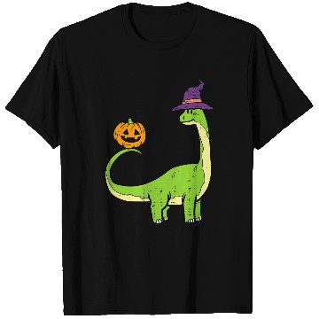 Discover Dinosaur Pet Brachiosaurus Witch Pumpkin Halloween Dinosaur Brontosaurus 2 2 T-Shirts