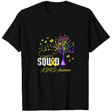 Discover ADHD Ribbon Support Squad For Adhd Awareness T-Shirts