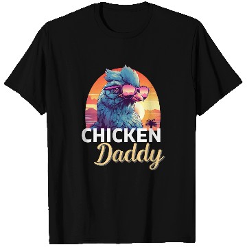 Discover Chicken Pet Daddy Retro Synthwave T-Shirts