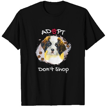Discover Cute Saint Bernard Adopt Dont Shop Puppy Paws Art T-Shirts