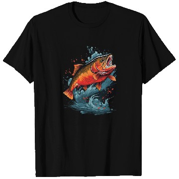Discover Fishing Fun Fly Fishing Arctic Char Brook Trout Fish 12 T-Shirts