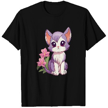 Discover Cute Cat Floral Designer Orchids Flower Lover Florist T-Shirts