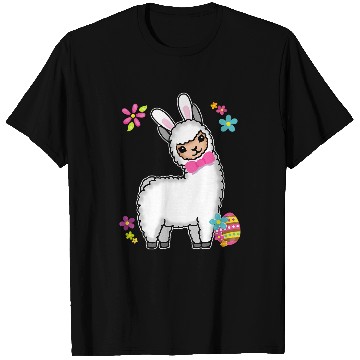 Discover Llama Pet Funny Easter Llama Alpaca With Rabbit Ears And Easter Eggs 32 T-Shirts