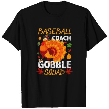Discover Baseball Coachs Gobble Squad Turkey Thanksgiving Matching T-Shirts