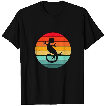 Discover Gecko Pet Silhouette Sunset Circle T-Shirts