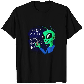 Discover Aliens UFO Studying Solving Math Science Physics Equations School 21 T-Shirts