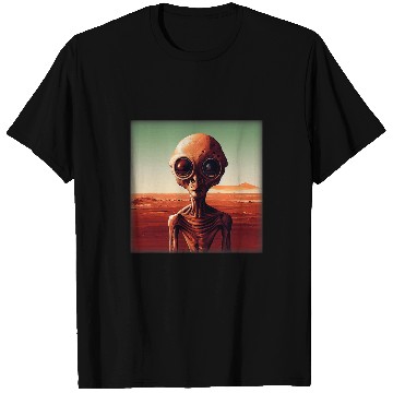 Discover Aliens UFO Flat Mars Alien Face Halloween Alien UFO Space T-Shirts