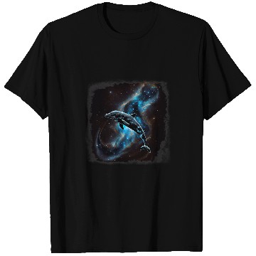 Discover Dolphin Pet Gift Awesome Galaxy Constellation Flying Space T-Shirts