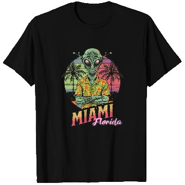 Discover Aliens UFO Miami Florida Vacay Funny Mall Alien UFO T-Shirts