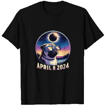 Discover Pug Watching Total Solar Eclipse Dog Animal T-Shirts
