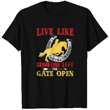 Discover Horse Pet Gate Open Horseshoe Horse T-Shirts