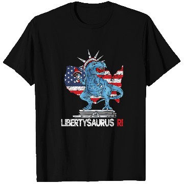Discover Dinosaur Pet Libertysaurus T rexs Statue of Liberty Dinosaur 4th of July T-Shirts