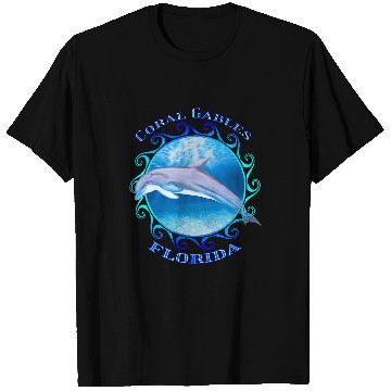 Discover Dolphin Pet Gift Coral Gables Florida Vacation Souvenir T-Shirts