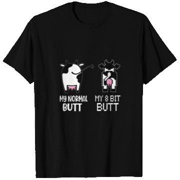 Discover Cow Pet Retro Cow Butt My Normal Butt My 8 Bit Butt 8 Bit T-Shirts