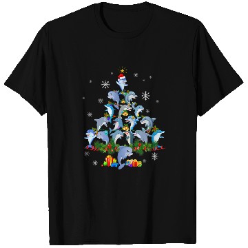 Discover Dolphin Pet Gift Christmas Tree Lights Dolphin Lovers Xmas T-Shirts