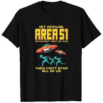 Discover Aliens UFO Annual Area 51 5K Fun Run Alien Raid T-Shirts