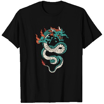 Discover Dragon Pet Fires Flames Traditional Chinese Dragon Tattoo T-Shirts