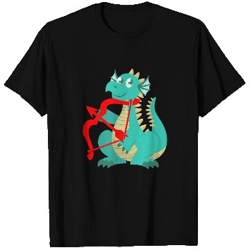 Discover Dragon Pet Valentines Day Dragon Red Cupid Bow T-Shirts