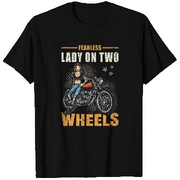 Discover Motorcycle Biker Lady Fearless On Two Wheels T-Shirts