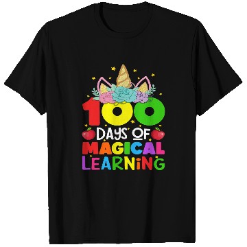 Discover Unicorn Pet 100 Days Magical Learning 100 Days of School T-Shirts
