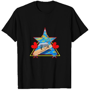 Discover Dolphin Pet Gift Fantasy Dolphin Skateboarding T-Shirts