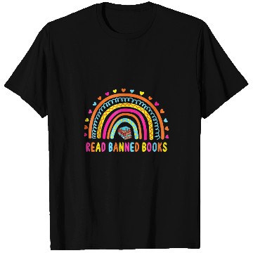 Discover Book Fun I Read Banned Books vintages Rainbow Reading T-Shirts