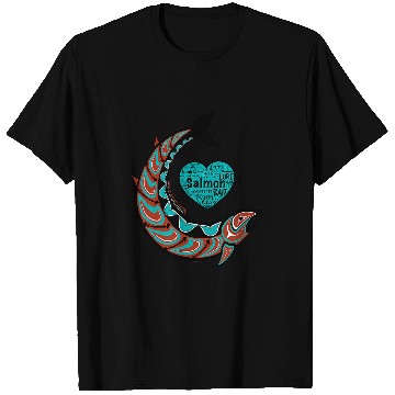 Discover Fishing Fun Pacific Northwest Salmon Fishing Design T-Shirts