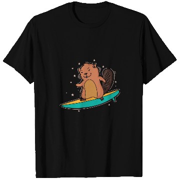 Discover Beaver Pet Surfing T-Shirts