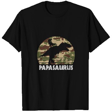Discover Dinosaur Pet Papasaurus Camo Dinosaur Dad of 1 Fathers Day T-Shirts