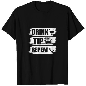 Discover Drink Tip Repeat Server Bartender Cocktail Lover T-Shirts