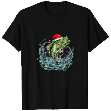 Discover Fishing Fun Santa Bass Fishing Christmas For Men Funny Fishermen xmass T-Shirts
