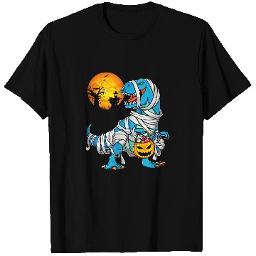 Discover Dinosaur Pet Mummy Dinosaur T rexs Pumpkin Red Moon Halloween Tree 8 T-Shirts
