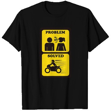 Discover Mens Funny Motorcycle T Problem Solved Biker Gift Tee Men T-Shirts