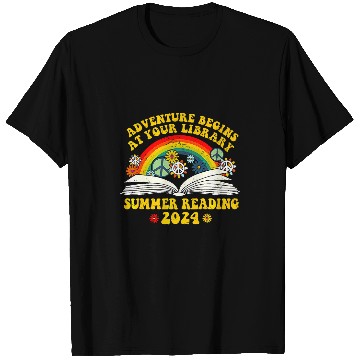 Discover Adventure Begins At Your Library Summer Reading 2024 Rainbow 22 T-Shirts