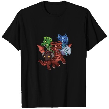 Discover Dragon Pet Hydra Multiple Head Dragon Cool Chibi Dragon Graphic T-Shirts