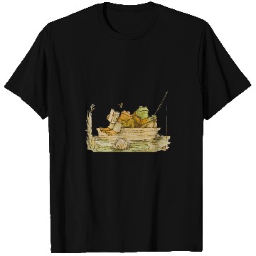 Discover Fishing Fun Frog Toad Fishing vintages Classic Book Frog Reading Book T-Shirts