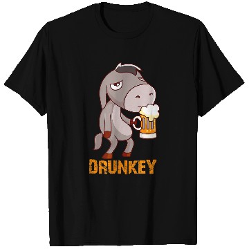 Discover Donkey Pet Drunkey Funny Donkey with Beer Alcohol Horse Mule T-Shirts