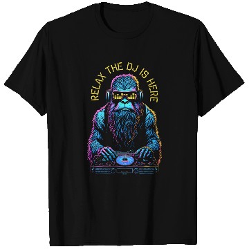 Discover Bigfoot Pet Relax The Dj Is Here Bigfoot Sasquatch EDM Music Equalizer T-Shirts