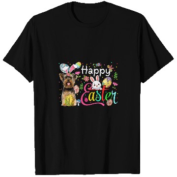 Discover Happy Easter Yorkshire Terrier Cosplay Bunny Chocolate Eggs T-Shirts