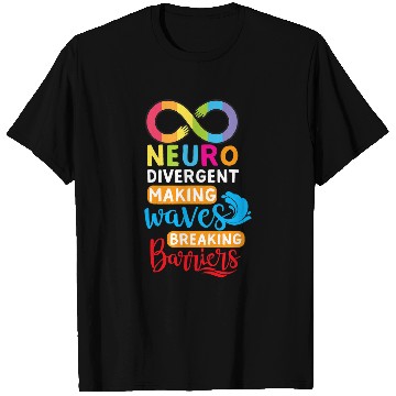 Discover Autism Puzzle Neurodivergent Making Waves Breaking Barriers Autism Diverse T-Shirts