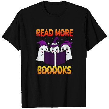 Discover Book Fun Cute ghosts Read More Booooks Teacher Book Library Halloween T-Shirts